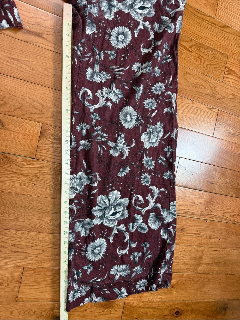 Anthropologie Low-Rise Wide Leg Linen Blend Floral Pants - Picture 9 of 9